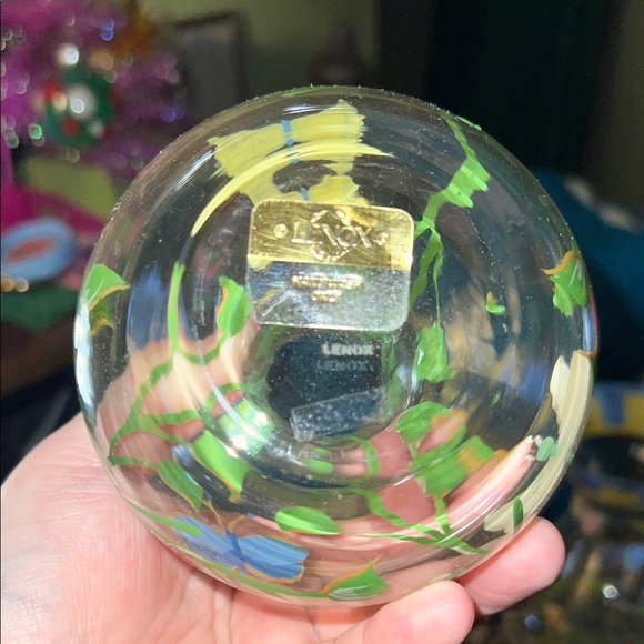 LENOX hand painted vintage Floral Glass Vases set of 3 - Picture 7 of 16